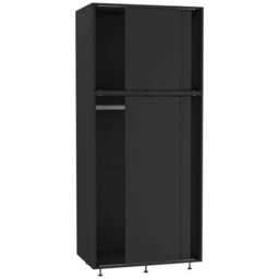Urbn-Living Urbnliving 180Cm Height 4 Sliding Doors Black Wardrobe Bedroom Storage Closet Hanging Rail Cupboard Unit - thumbnail 4