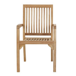 Charles Bentley Garden Dining Chairs Stacking Teak Wood Patio Furniture Set Of 2 - thumbnail 8