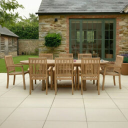 Charles Bentley Garden Dining Chairs Stacking Teak Wood Patio Furniture Set Of 2 - thumbnail 6