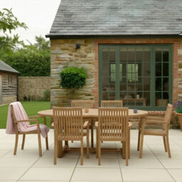 Charles Bentley Garden Dining Chairs Stacking Teak Wood Patio Furniture Set Of 2 - thumbnail 5