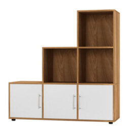 Urbn-Living 6-Cube Step Shelving Unit With Metal Handle Doors - thumbnail 2