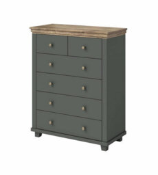 Arte Evora 45 Chest Of Drawers W900mm H1130mm D420mm - Green & Oak Lefkas, 6 Drawers, Stylish And Functional