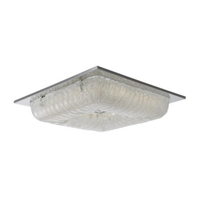 Luminosa Lighting Luminosa Modern Led Flush Ceiling Light Chrome, Silver, Warm White 3000K 2900Lm