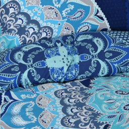 Smart Living Luxury Reversible Polycotton Easy Care Bedding Quilt Cover, Textured Duvet Cover Set, Bed Covers - Paisley Mandala - thumbnail 4