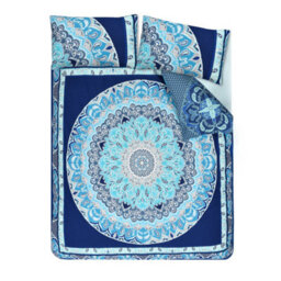 Smart Living Luxury Reversible Polycotton Easy Care Bedding Quilt Cover, Textured Duvet Cover Set, Bed Covers - Paisley Mandala - thumbnail 8