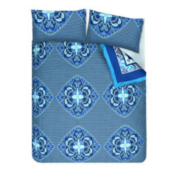 Smart Living Luxury Reversible Polycotton Easy Care Bedding Quilt Cover, Textured Duvet Cover Set, Bed Covers - Paisley Mandala - thumbnail 9