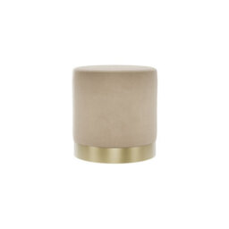 Wyld Haus Kalua Small Beige Velvet Stool With Brushed Gold Base - thumbnail 2