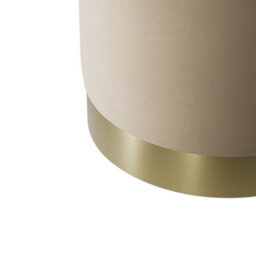 Wyld Haus Kalua Small Beige Velvet Stool With Brushed Gold Base - thumbnail 3