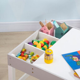 Homcom Kids Table And Chair Set 2 In 1 Activity Play Table For Bricks W/storage - thumbnail 8