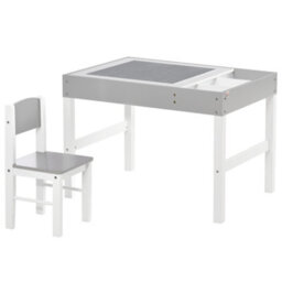 Homcom Kids Table And Chair Set 2 In 1 Activity Play Table For Bricks W/storage - thumbnail 2