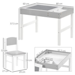 Homcom Kids Table And Chair Set 2 In 1 Activity Play Table For Bricks W/storage - thumbnail 3