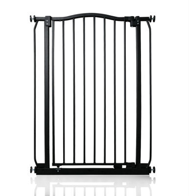 Safetots Extra Tall Curved Top Safety Gate, 71Cm - 80Cm, Matt Black, Extra Tall 100Cm In Height, Pressure Fit Stair Gate - image 1
