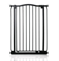 Safetots Extra Tall Curved Top Safety Gate, 71Cm - 80Cm, Matt Black, Extra Tall 100Cm In Height, Pressure Fit Stair Gate - thumbnail 1