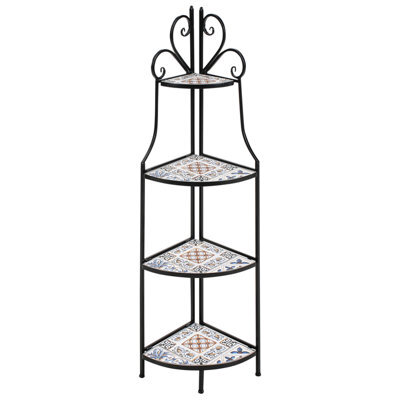 Beliani Shelving Unit Favara Metal 43 Cm 32 Cm Black - image 1