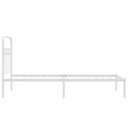 Berkfield Metal Bed Frame Without Mattress With Headboard White 80X200Cm - thumbnail 5
