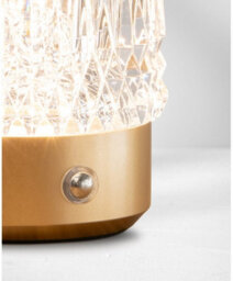 Lighting Supermarket Glass Tumbler Style Rechargeable Usb Gold Table Lamp - 3 Brightness Settings - thumbnail 4