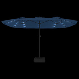 Berkfield Double-Head Garden Parasol With Leds Azure Blue 449X245 Cm - thumbnail 6