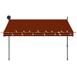 Berkfield Manual Retractable Awning With Led 300 Cm Orange And Brown - thumbnail 5