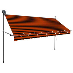 Berkfield Manual Retractable Awning With Led 300 Cm Orange And Brown - thumbnail 3