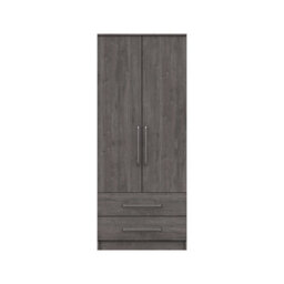 Rochester 2 Door Combi Robe - Dark Grey Oak On Express Delivery And Ready Assembled - thumbnail 1