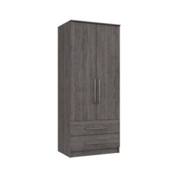 Rochester 2 Door Combi Robe - Dark Grey Oak On Express Delivery And Ready Assembled - thumbnail 2