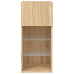 Walplus Tv Cabinet With Led Lights Sonoma Oak 40.5X30X90 Cm - thumbnail 9