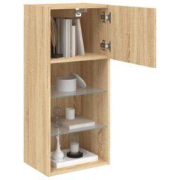 Walplus Tv Cabinet With Led Lights Sonoma Oak 40.5X30X90 Cm - thumbnail 6