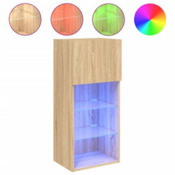 Walplus Tv Cabinet With Led Lights Sonoma Oak 40.5X30X90 Cm - thumbnail 2