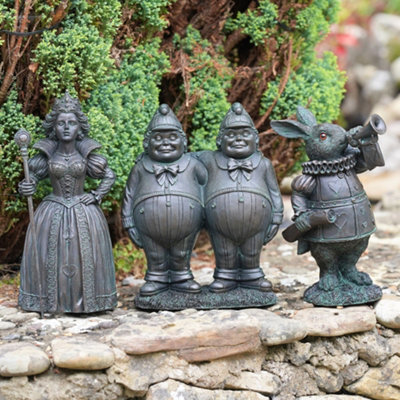 Alice In Wonderland Statues Set 3 Resin Garden Ornament Queen Of Hearts Rabbit Ro-148/149/150 - image 1