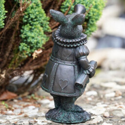 Alice In Wonderland Statues Set 3 Resin Garden Ornament Queen Of Hearts Rabbit Ro-148/149/150 - thumbnail 8