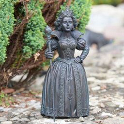 Alice In Wonderland Statues Set 3 Resin Garden Ornament Queen Of Hearts Rabbit Ro-148/149/150 - thumbnail 3