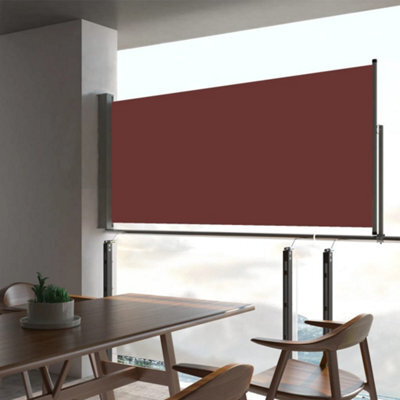 Berkfield Patio Retractable Side Awning 60X300 Cm Brown - image 1