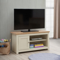 Timber Art Design Lisbon Tv Unit Stand Media 1 Door And Open Shelf Cream - thumbnail 1