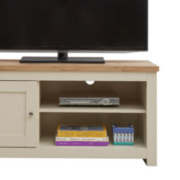 Timber Art Design Lisbon Tv Unit Stand Media 1 Door And Open Shelf Cream - thumbnail 2