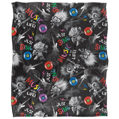 Trolls Just Sing Silky Soft Touch Blanket Black/multicoloured (One Size) - image 1