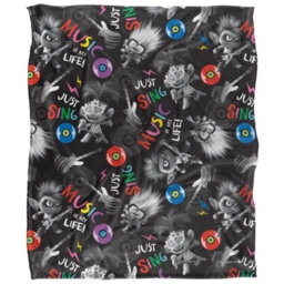 Trolls Just Sing Silky Soft Touch Blanket Black/multicoloured (One Size) - thumbnail 1
