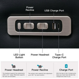 More4Homes Broadway 2 Seater Electric Recliner Cinema Sofa Usb Charging Led Base (Black W White Stitching) - thumbnail 6