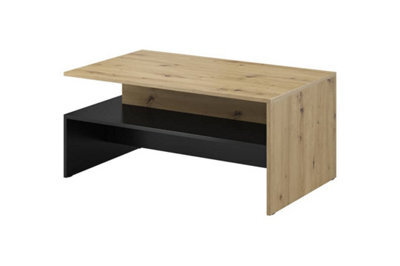 Arte Baros Compact Coffee Table In Oak Artisan - W1000mm X H450mm X D600mm - image 1