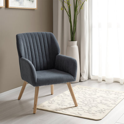 Seconique Jordan Occasional Chair - Dark Grey Velvet - image 1