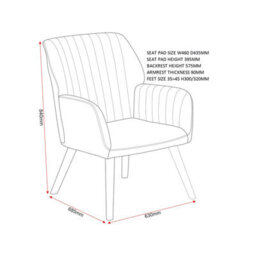 Seconique Jordan Occasional Chair - Dark Grey Velvet - thumbnail 8