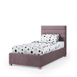 Rest Relax Lottie Solo Ottoman Bed Plush Velvet Blush Pink - Single 3Ft - thumbnail 4