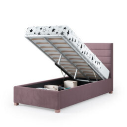 Rest Relax Lottie Solo Ottoman Bed Plush Velvet Blush Pink - Single 3Ft - thumbnail 5