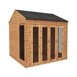 Waltons 8 X 8 Wooden Summerhouse Bifold Double Doors Reverse Apex Tongue And Groove Garden Room - thumbnail 7