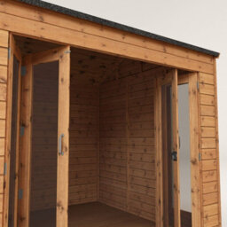 Waltons 8 X 8 Wooden Summerhouse Bifold Double Doors Reverse Apex Tongue And Groove Garden Room - thumbnail 4