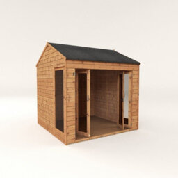 Waltons 8 X 8 Wooden Summerhouse Bifold Double Doors Reverse Apex Tongue And Groove Garden Room - thumbnail 8