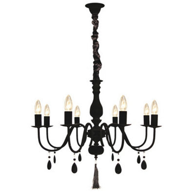 Luminosa Lighting Luminosa Magnifico 8 Light Multi Arm Chandeliers Black