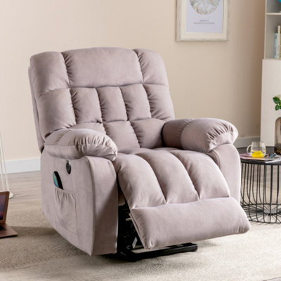Btm Electric Power Lift Recliner With Massage Heat Two Side Pockets Usb Ports Breathable Fabric Elderly - image 1