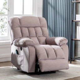 Btm Electric Power Lift Recliner With Massage Heat Two Side Pockets Usb Ports Breathable Fabric Elderly - thumbnail 4