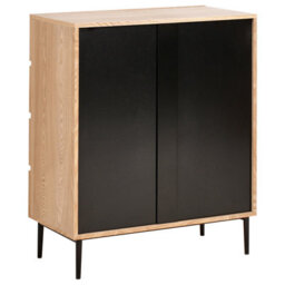 Wyld And Coco Luxecasa 4 Drawer Chest Natural Ash Ribbed Front Modern Storage W80 X D40 X H95Cm - thumbnail 6