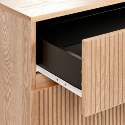 Wyld And Coco Luxecasa 4 Drawer Chest Natural Ash Ribbed Front Modern Storage W80 X D40 X H95Cm - thumbnail 7